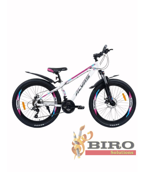 Bicicletă Alvas Calypso 26 inch, alb/roz