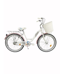 Bicicletă Alvas Lady 26 inch, alb/roz