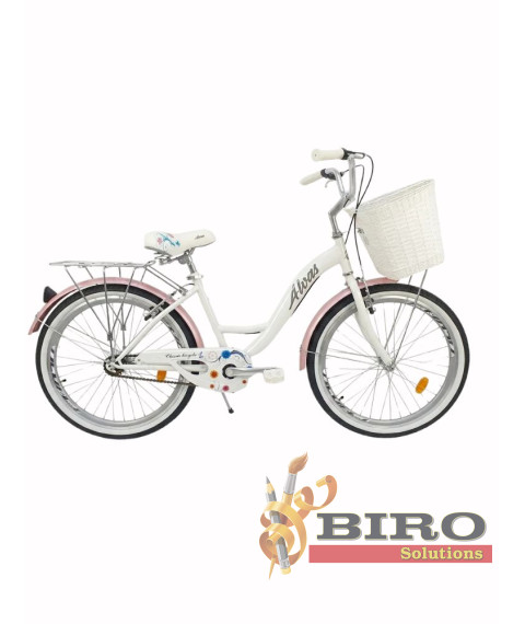 Bicicletă Alvas Lady 26 inch, alb/roz