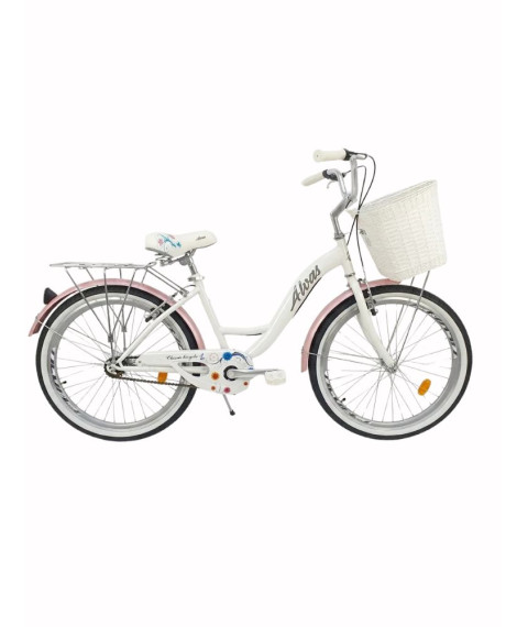 Bicicletă Alvas Lady 26 inch, alb/roz