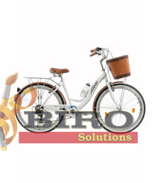 Bicicletă Alvas Lady 26 inch, alb/cafeniu