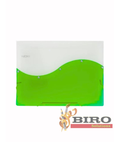 Mapa plastic Noki, cu elastic, A4, verde, 12 separatoare